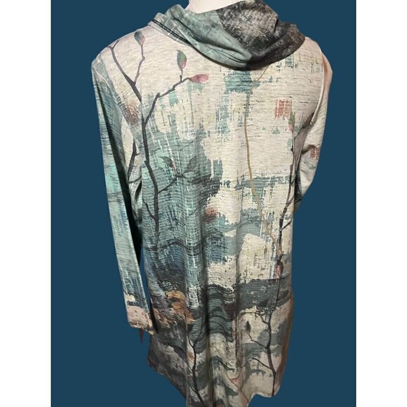 nwt JESS AND JANE EMERALD TUNIC OR DRESS SIZE MED COWL NECK FRONT POCKETS - Picture 7 of 16